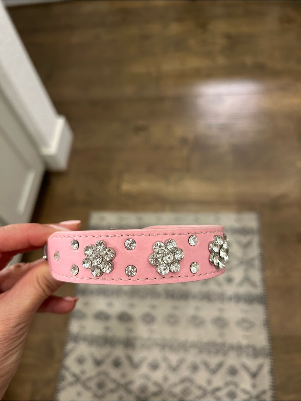 Pink Jeweled Flower Collar 💗